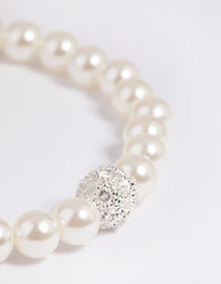 Silver Pearl Stretch Bracelet - link has visual effect only
