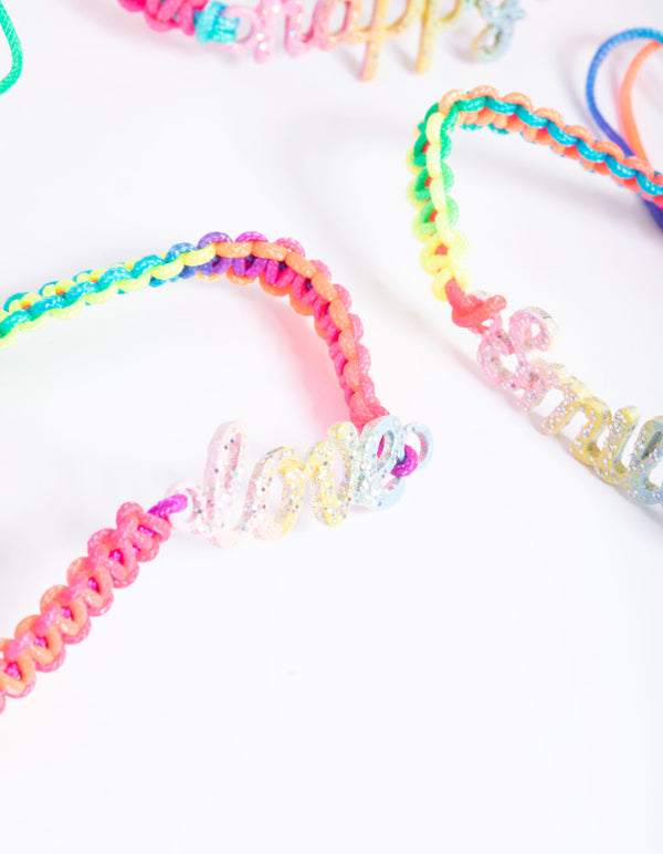 Kids Bright Positive Word Bracelet