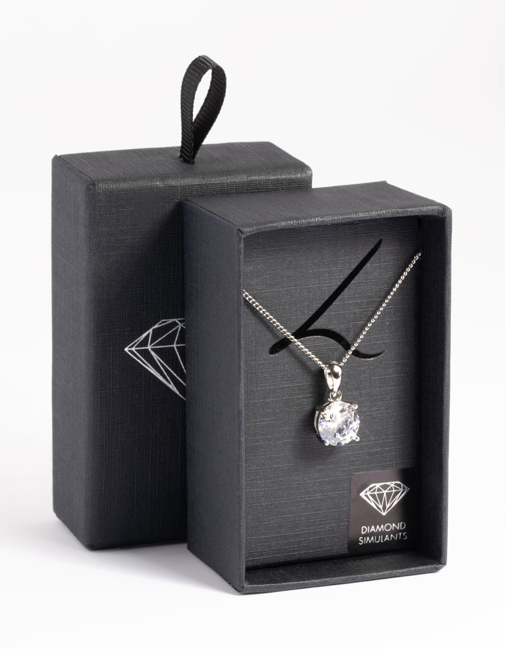 Silver Diamond Simulant Cubic Zirconia Necklace