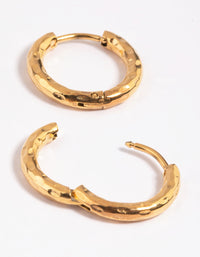 Gold Plated Surgical Steel Molten Hoop Earrings - link has visual effect only