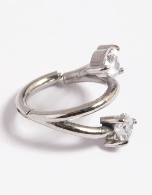 Surgical Steel Cubic Zirconia Arrow Clicker