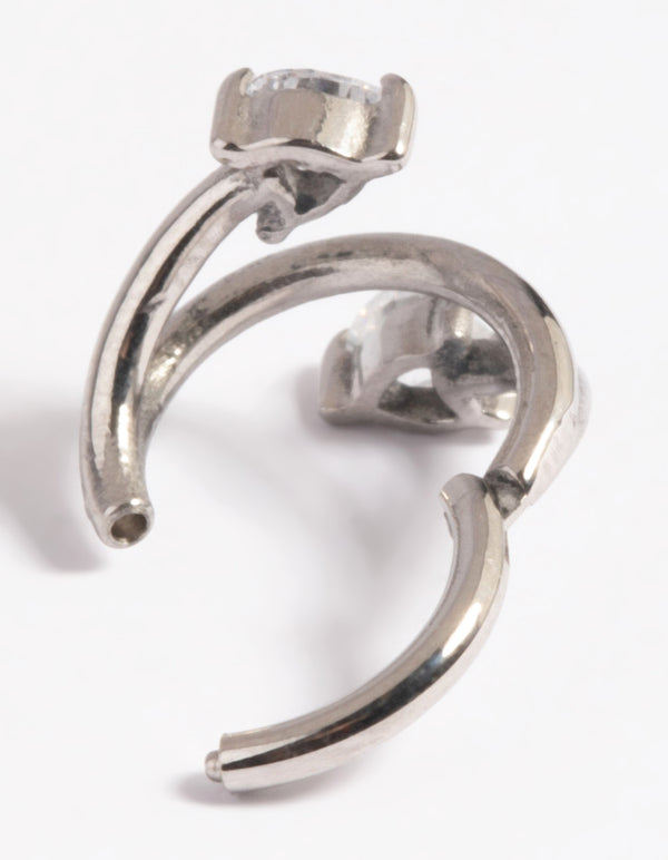 Surgical Steel Cubic Zirconia Arrow Clicker