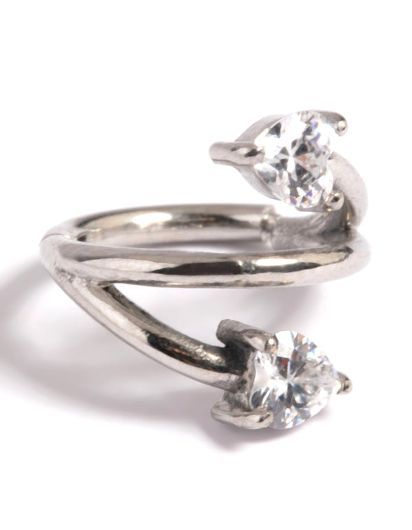 Surgical Steel Cubic Zirconia Arrow Clicker