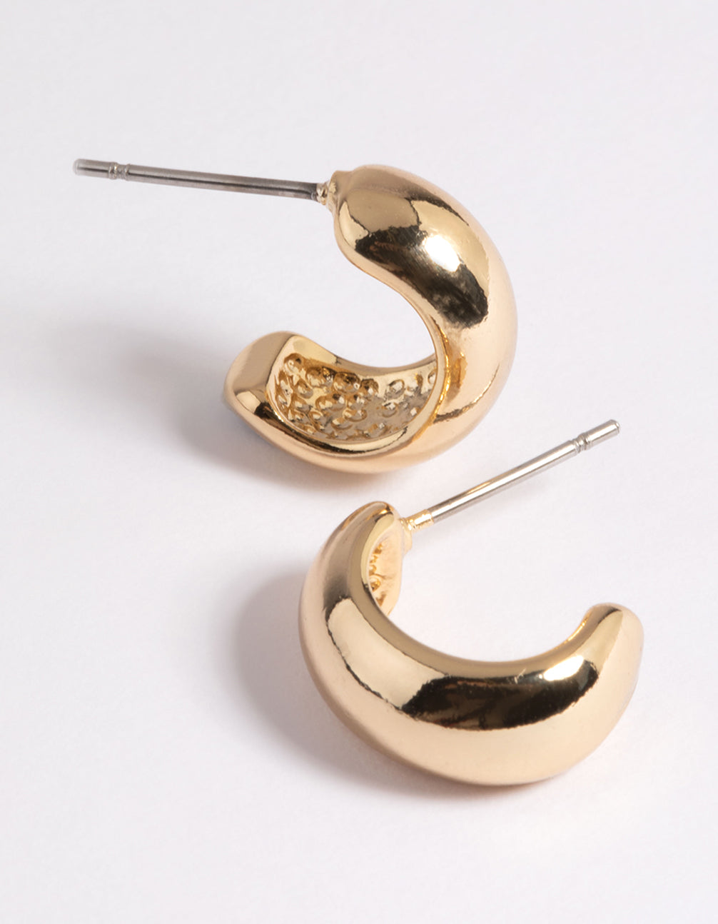 Gold Plated Brass Chubby Hoop Earrings