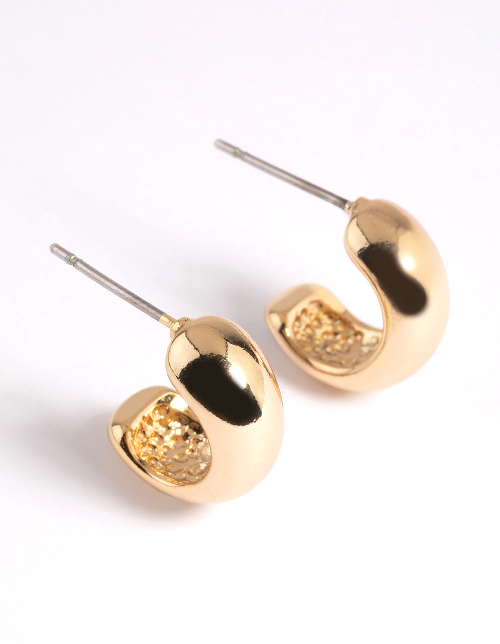 Gold Plated Brass Chubby Hoop Earrings