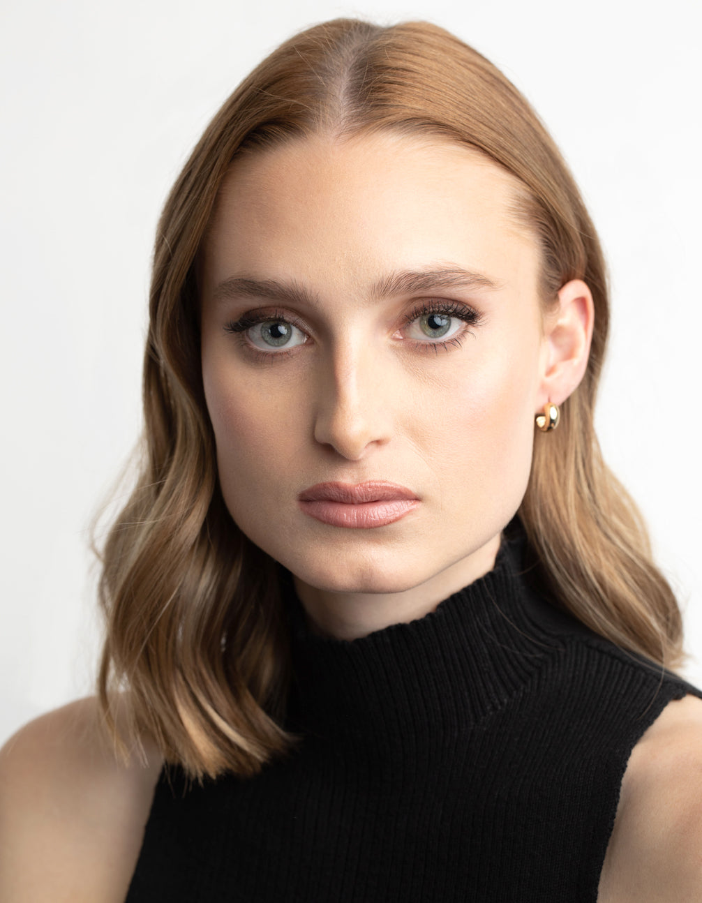 Gold Plated Brass Chubby Hoop Earrings
