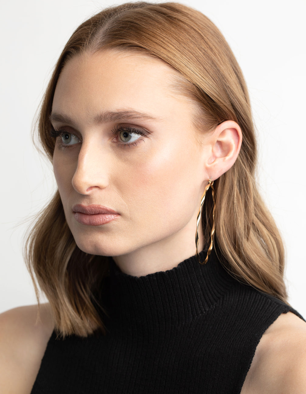 Gold Plated Flat Hoop Earrings