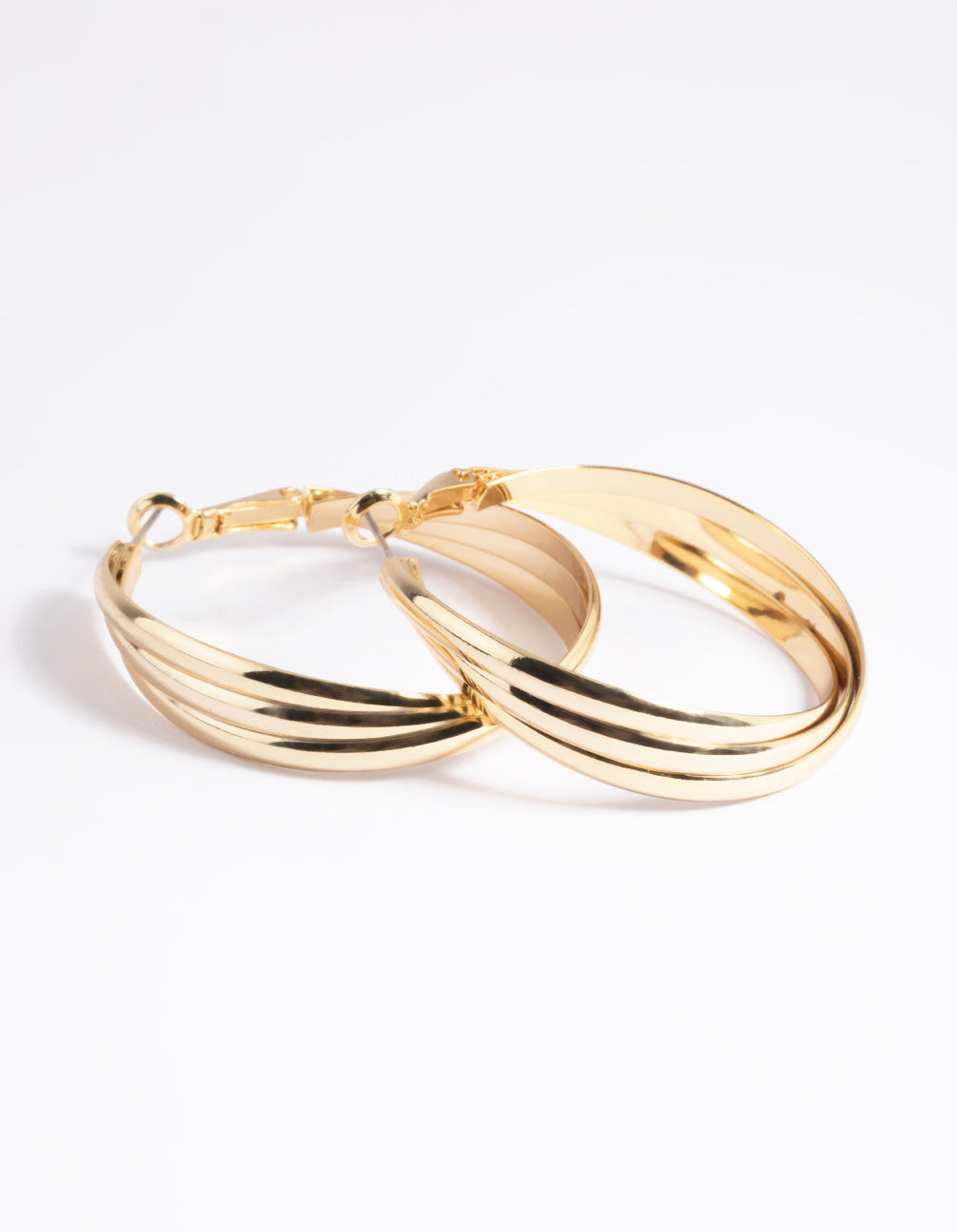 Gold Plated Twisted Hoop Earrings