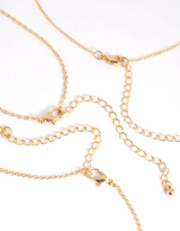 Gold Plated Molten Layered Necklace Pack - link has visual effect only