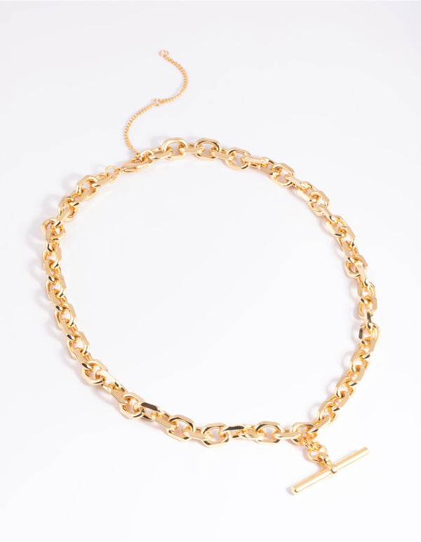 Gold Plated Fob Chain Necklace