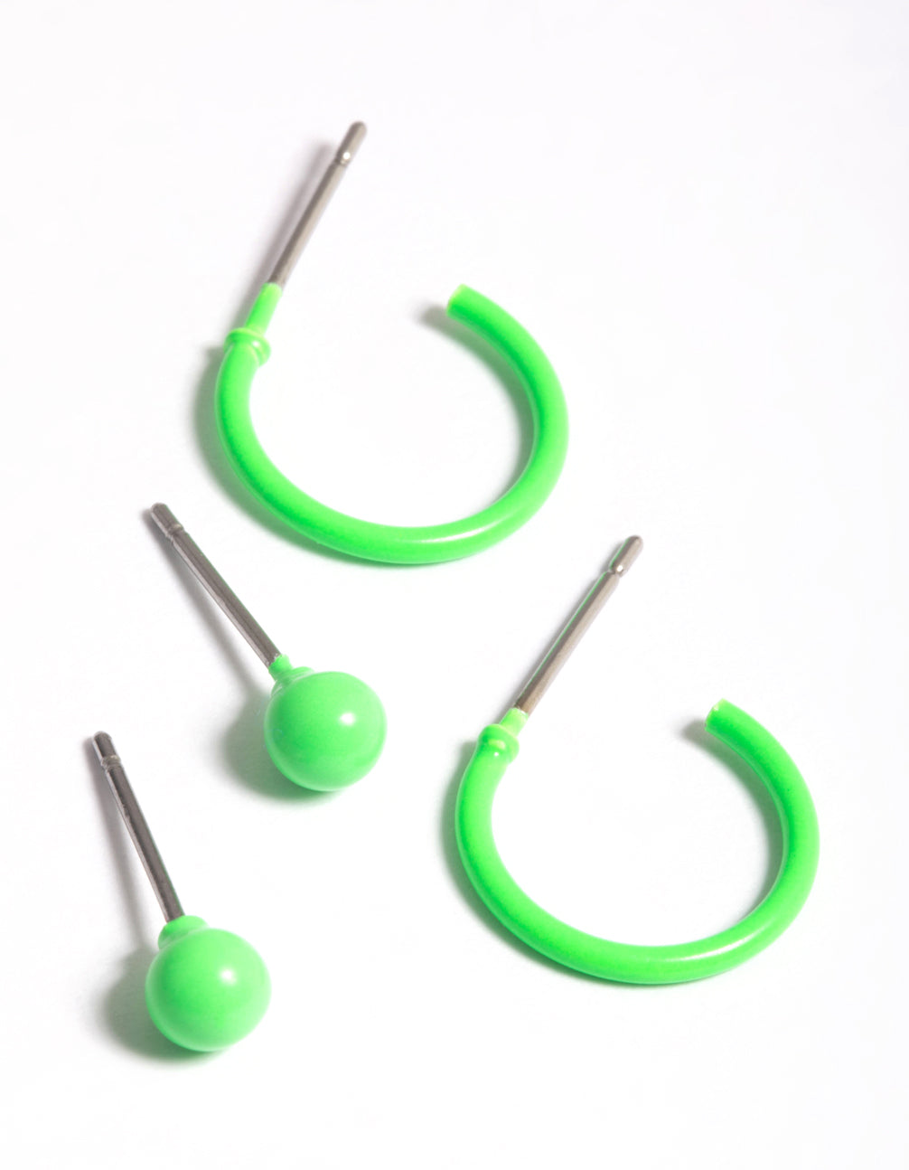 Green Stud & Hoop Earrings Pack