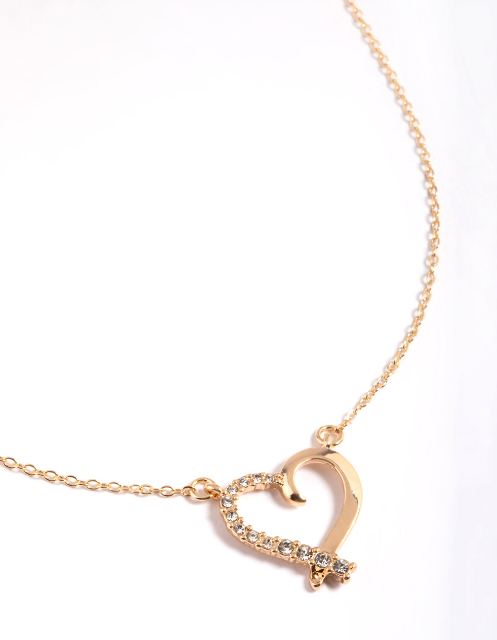 Gold Heart Diamante Necklace
