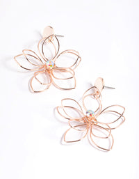 Crystal Large Wire Flower Drop Earrings - link has visual effect only