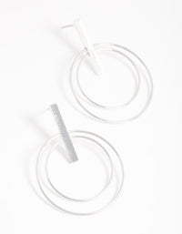 Silver Double Sided Circle Drop Earrings - link has visual effect only