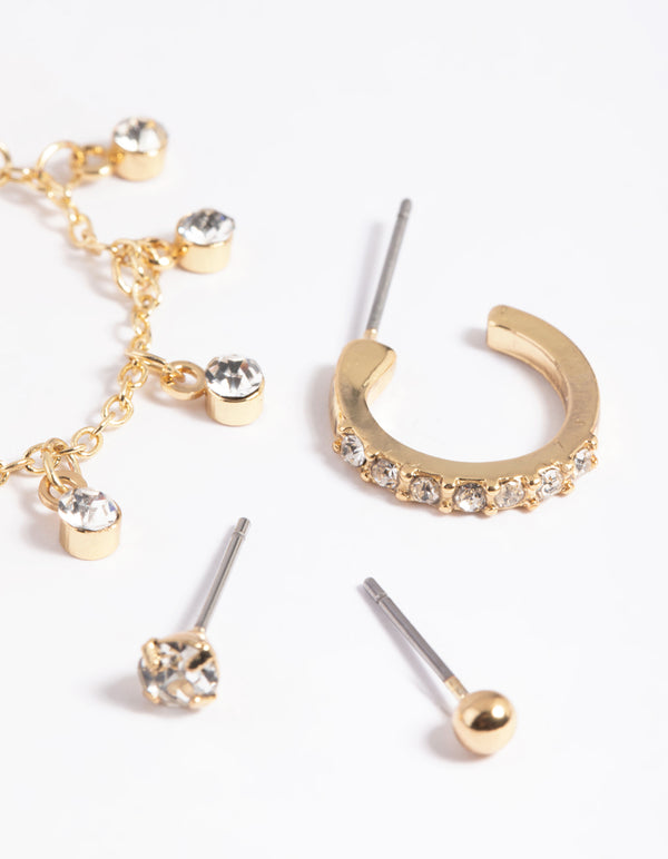 Gold Plated Butterfly Earring Stack Pack