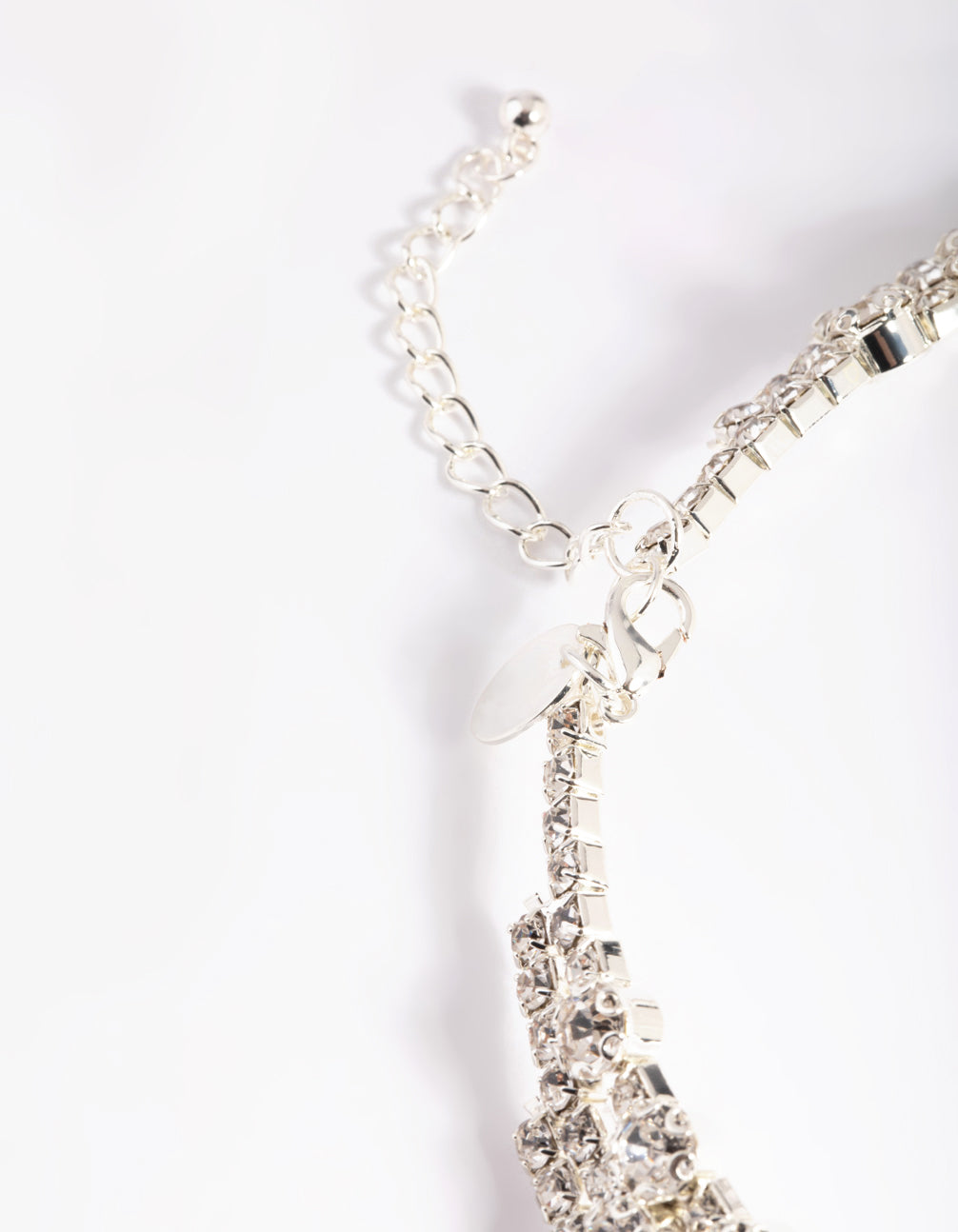 Silver Diamante Layered Choker