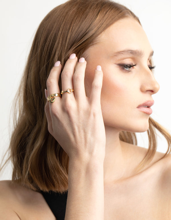 Gold Plated Lock & Key Ring