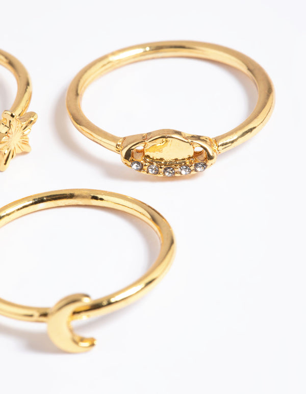 Gold Plated Star Planet Ring