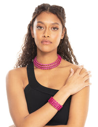 Pink Diamante Cuff Bangle Bracelet - link has visual effect only