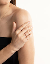 Rose Gold Quartz Ring Stack Pack - link has visual effect only