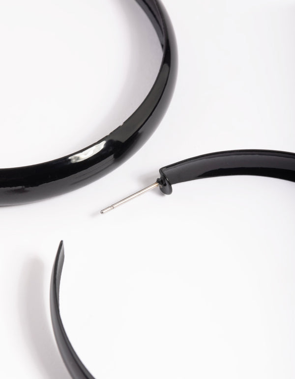 Matte Black 60mm Hoop Earrings