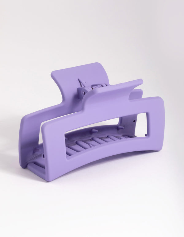 Large Lilac Rectangle Outline Claw Clip