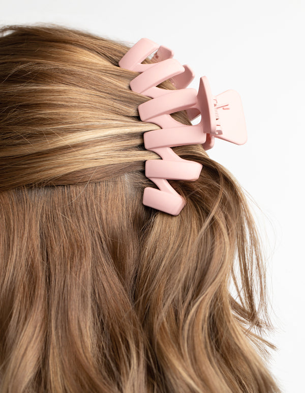 Matte Blush Zizgag Claw