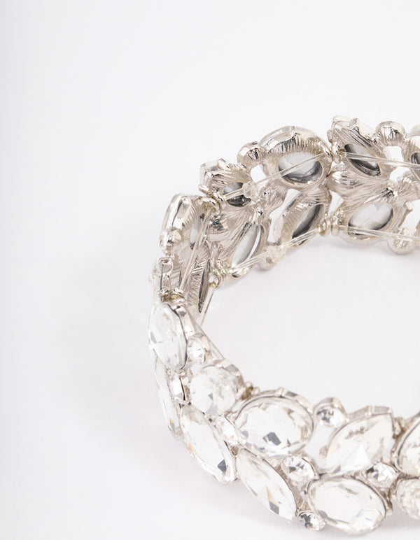 Silver Gem Stretch Bracelet