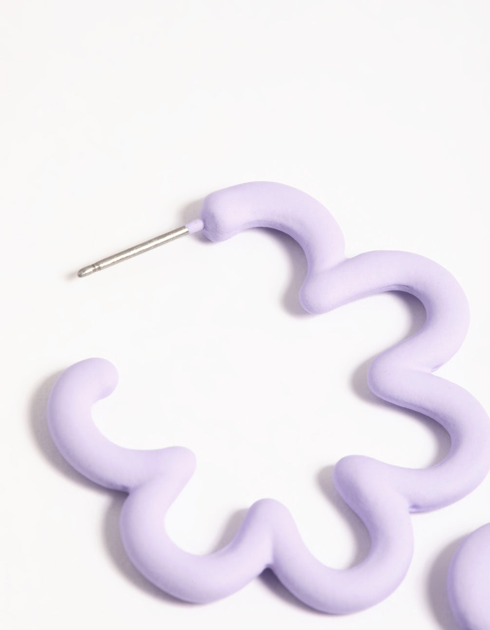 Lilac Squiggle Hoop Earrings
