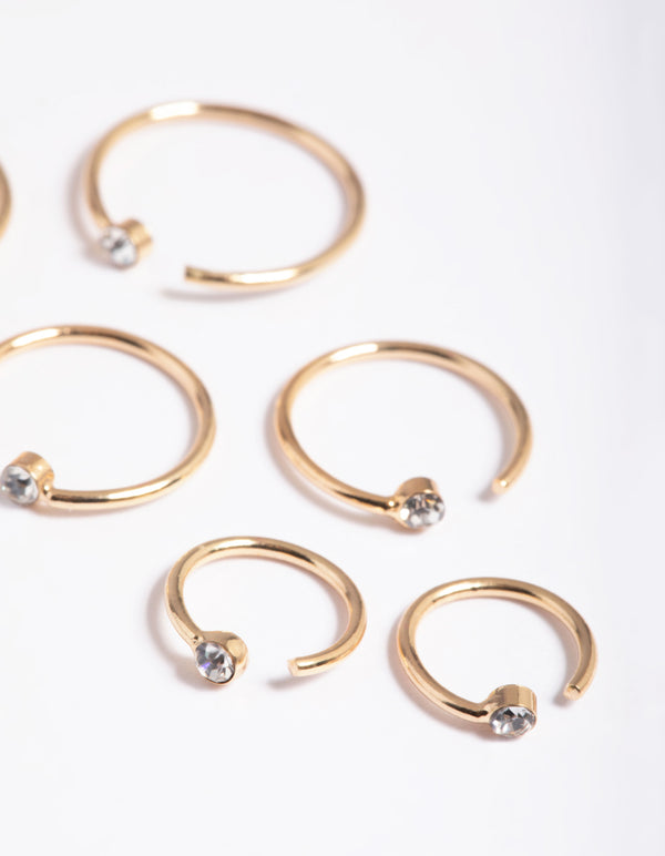 Gold Diamante Faux Ring