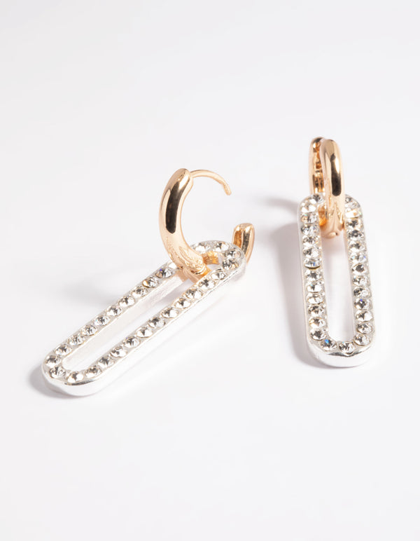 Gold Plated Oval Link Earrings