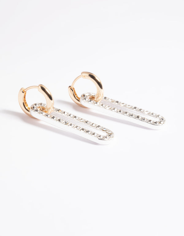 Gold Plated Oval Link Earrings