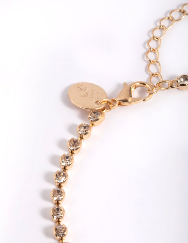 Gold Round Diamond Anklet