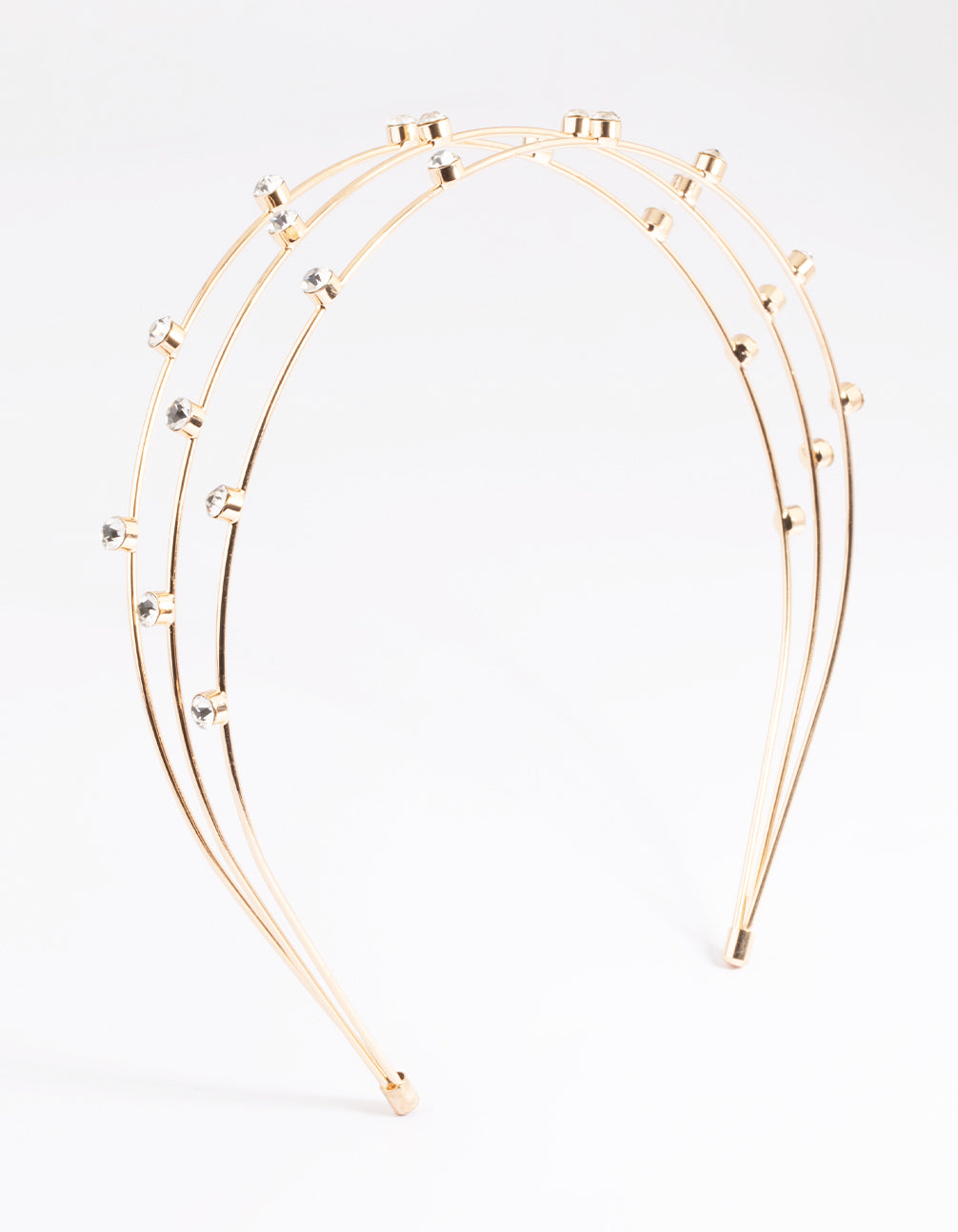 Triple Row Round Diamante Headband