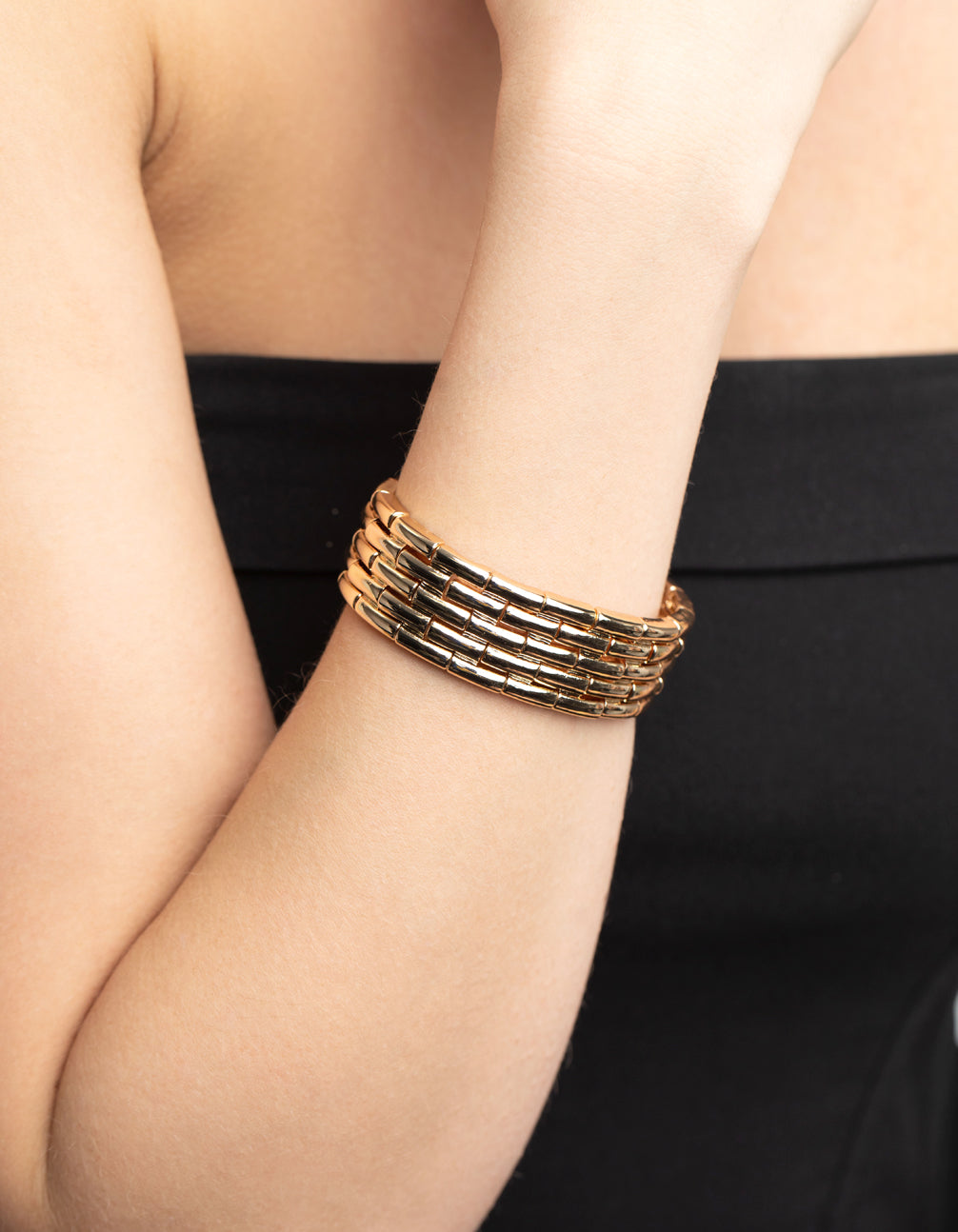 Gold Woven Stretch Bracelet