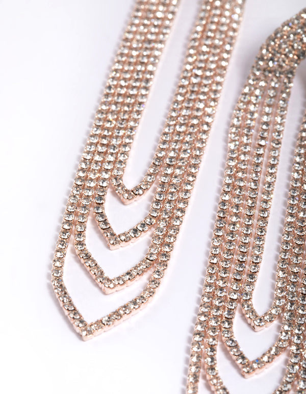 Rose Gold Cupchain Drop Earring