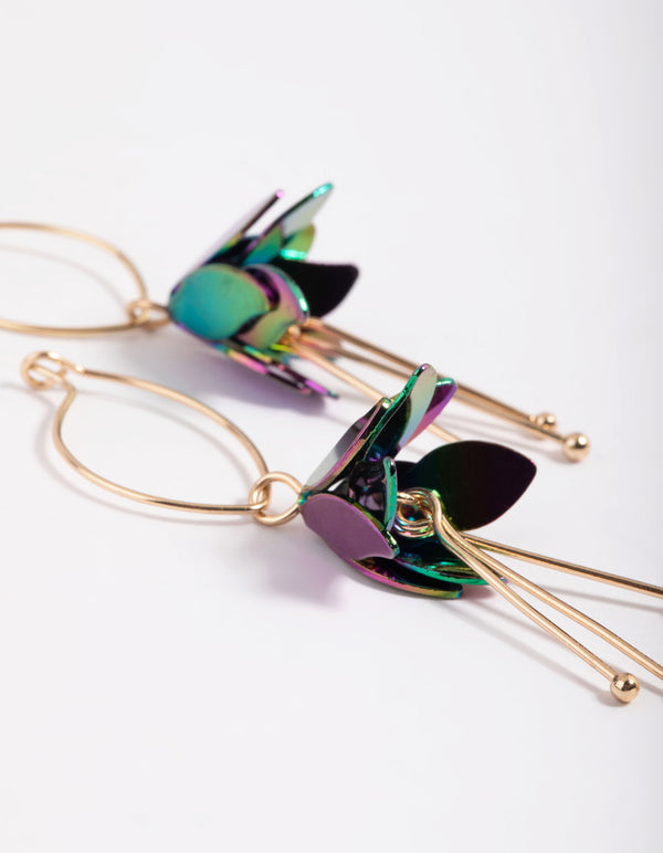 Gold Mini Flower Drop Earrings