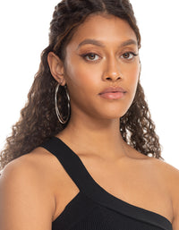 Silver Snake Chain Hoop Earrings - link has visual effect only