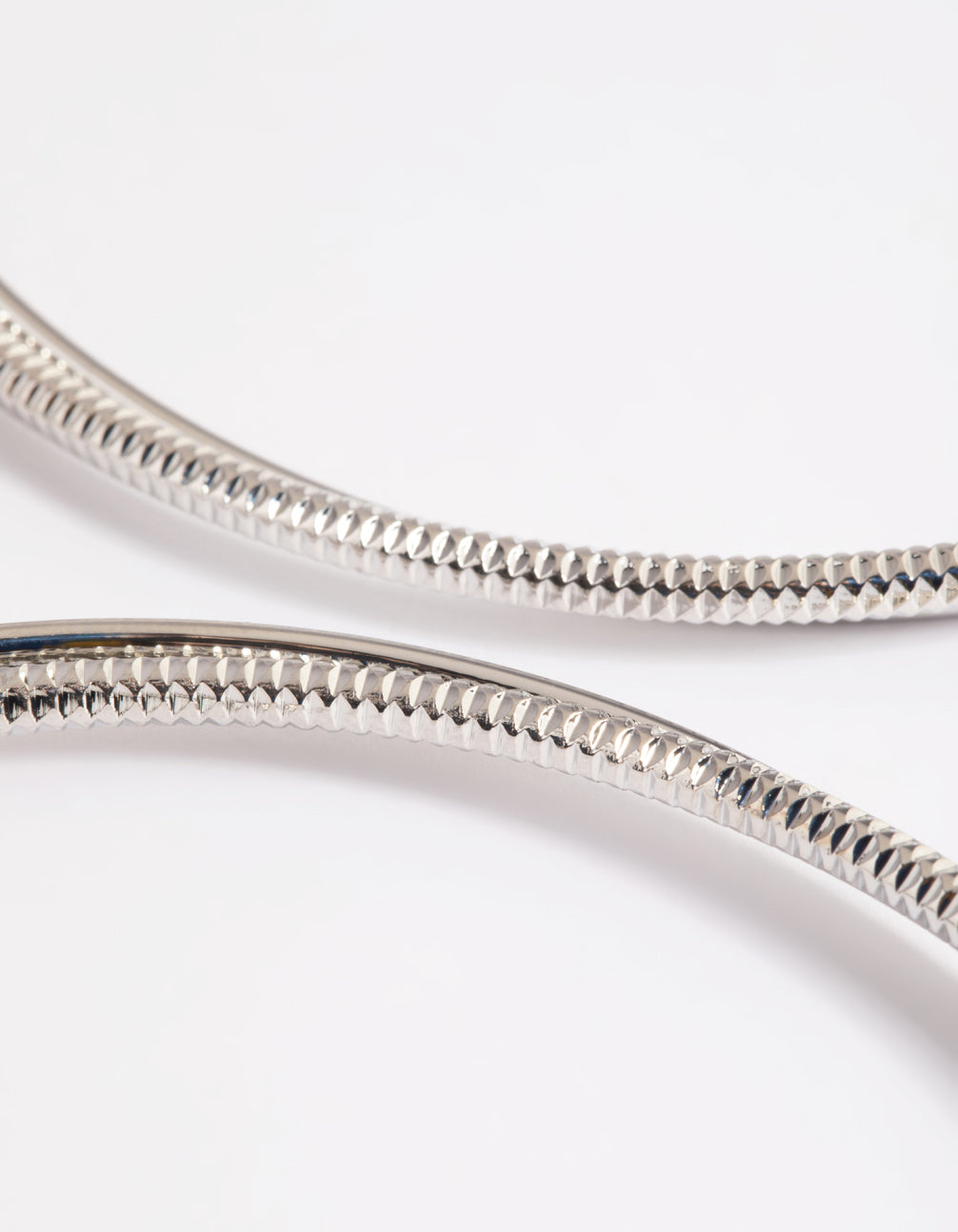 Silver Snake Chain Hoop Earrings