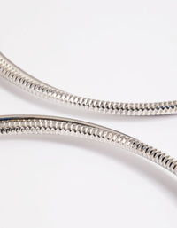 Silver Snake Chain Hoop Earrings - link has visual effect only