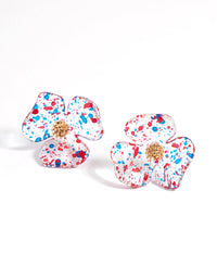 Gold Splatter Flower Stud Earrings - link has visual effect only