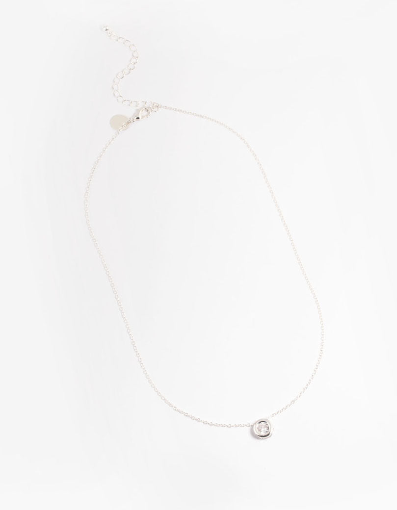 Cubic Zirconia Open Circle Necklace
