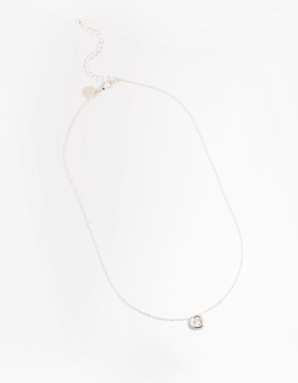 Cubic Zirconia Open Circle Necklace