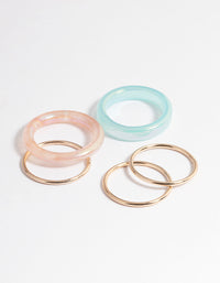 Gold Acrylic & Plain Ring 5-Pack - link has visual effect only