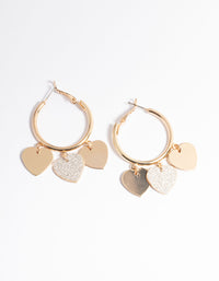 Triple Heart Glitter Hoop Earrings - link has visual effect only