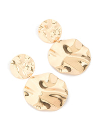Gold Wrapped Double Disc Drop Earrings - link has visual effect only