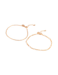 Gold Figaro & Curb Anklet Pack - link has visual effect only