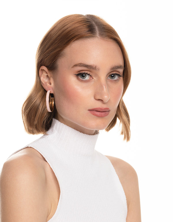 Gold Suede Wide Hoop Earrings