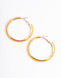 Gold Large Suede Hoop Earrings - link has visual effect only