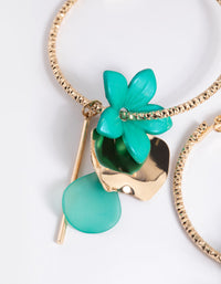 Gold Disc & Flower Cluster Hoop Earrings - link has visual effect only